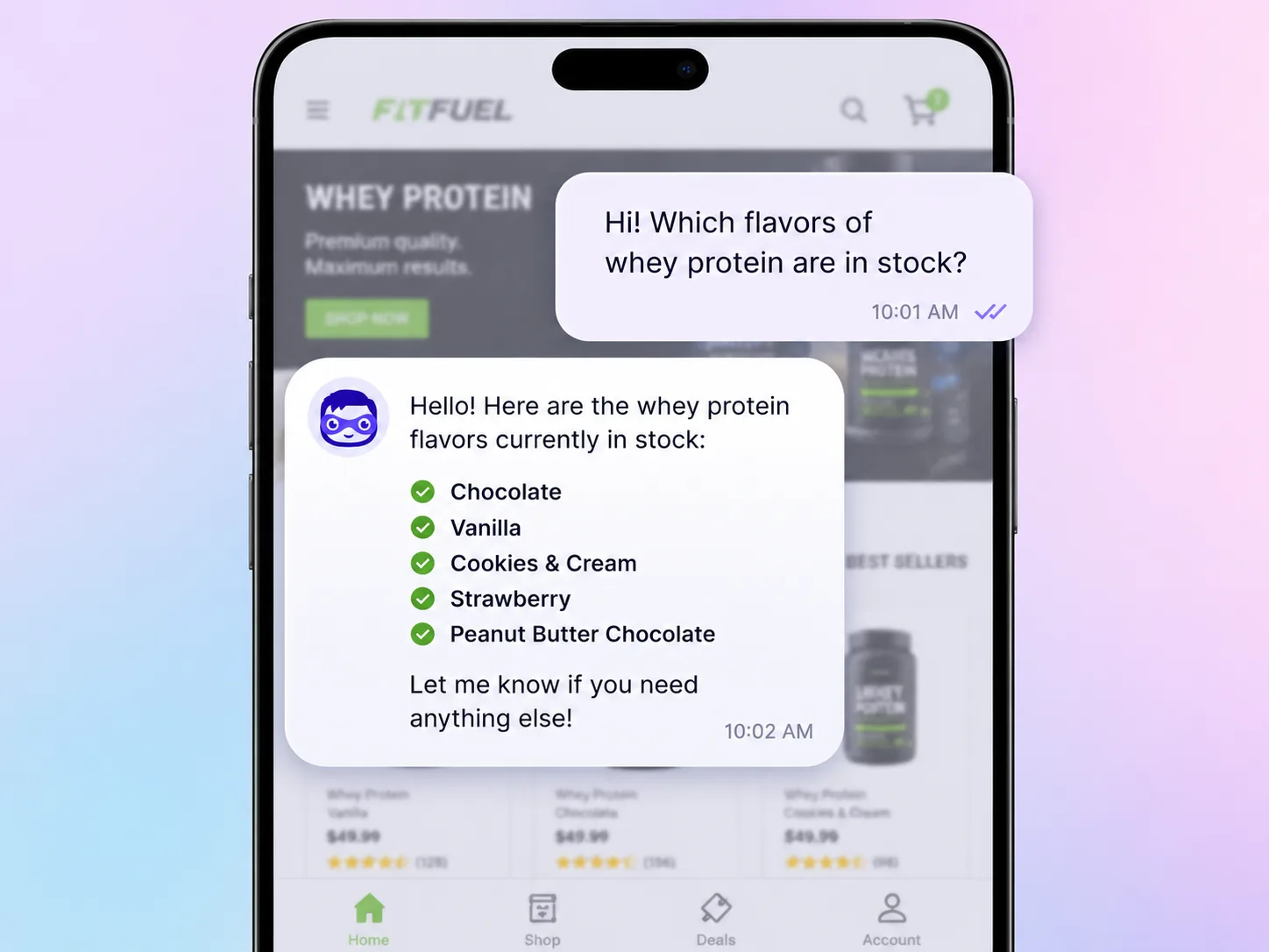 AI assistant answering customers in chat